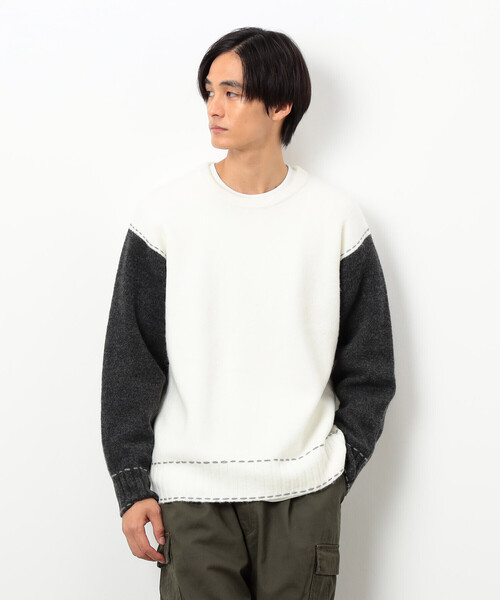 COMME CA ISM（コムサイズム）の「ハンドステッチプルオーバー（ニット/セーター・メンズ・アイボリー/ブラック/ネイビー・SMALL/MEDIUM/LARGE）」の7枚目の写真