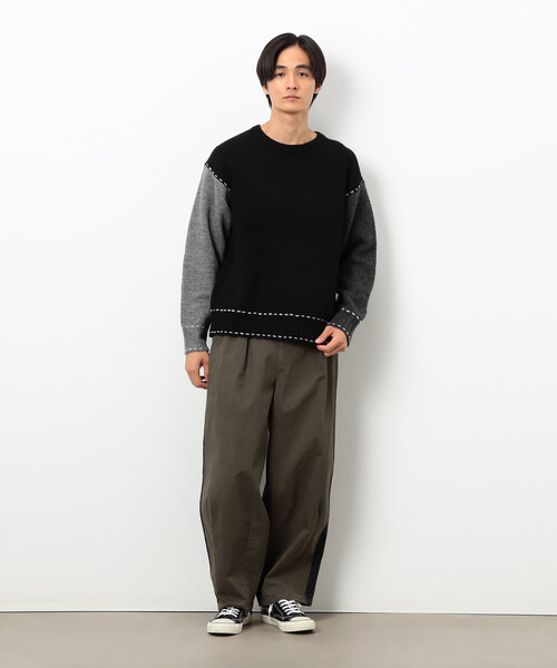COMME CA ISM（コムサイズム）の「ハンドステッチプルオーバー（ニット/セーター・メンズ・アイボリー/ブラック/ネイビー・SMALL/MEDIUM/LARGE）」の9枚目の写真