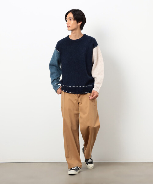 COMME CA ISM（コムサイズム）の「ハンドステッチプルオーバー（ニット/セーター・メンズ・アイボリー/ブラック/ネイビー・SMALL/MEDIUM/LARGE）」の12枚目の写真