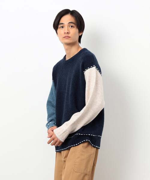COMME CA ISM（コムサイズム）の「ハンドステッチプルオーバー（ニット/セーター・メンズ・アイボリー/ブラック/ネイビー・SMALL/MEDIUM/LARGE）」の16枚目の写真