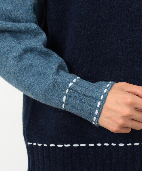 COMME CA ISM（コムサイズム）の「ハンドステッチプルオーバー（ニット/セーター・メンズ・アイボリー/ブラック/ネイビー・SMALL/MEDIUM/LARGE）」の21枚目の写真