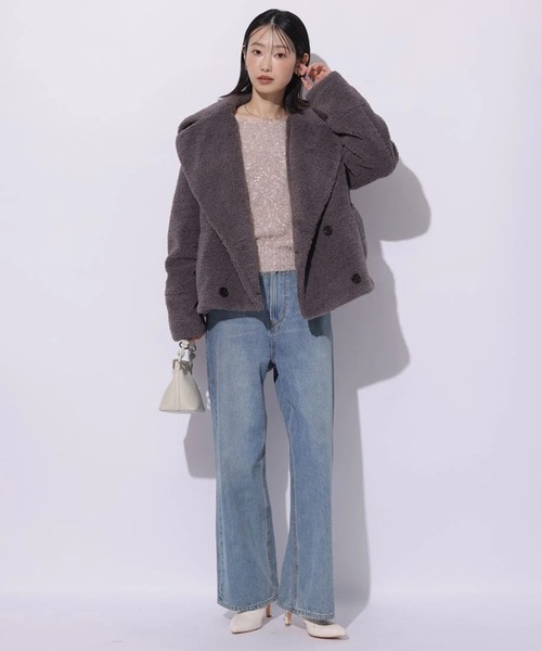 Mystrada(マイストラーダ)の「ボアショートコート(ダウンジャケット/コート・レディース・ブラウン/チャコールグレー/ホワイト/ベージュ系その他・36/38)」の16枚目の写真