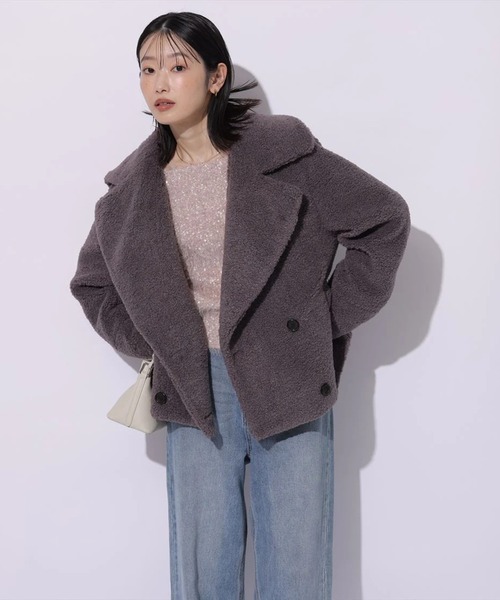 Mystrada(マイストラーダ)の「ボアショートコート(ダウンジャケット/コート・レディース・ブラウン/チャコールグレー/ホワイト/ベージュ系その他・36/38)」の20枚目の写真