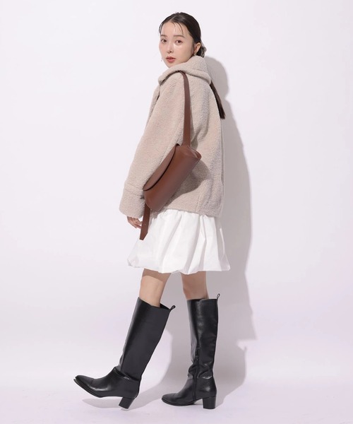 Mystrada(マイストラーダ)の「ボアショートコート(ダウンジャケット/コート・レディース・ブラウン/チャコールグレー/ホワイト/ベージュ系その他・36/38)」の9枚目の写真