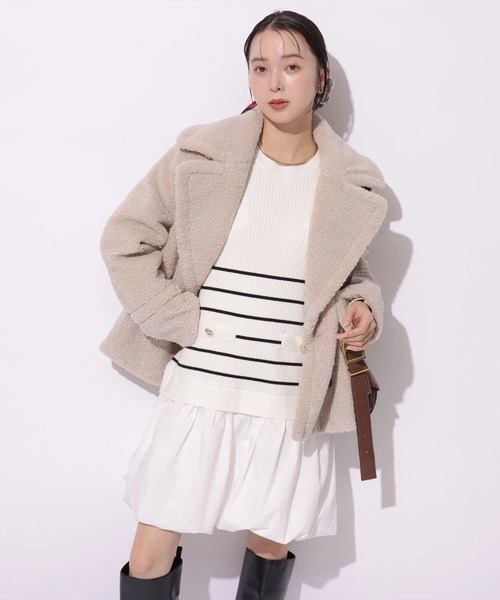 Mystrada(マイストラーダ)の「ボアショートコート(ダウンジャケット/コート・レディース・ブラウン/チャコールグレー/ホワイト/ベージュ系その他・36/38)」の10枚目の写真