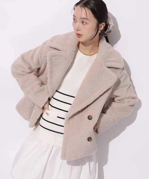 Mystrada(マイストラーダ)の「ボアショートコート(ダウンジャケット/コート・レディース・ブラウン/チャコールグレー/ホワイト/ベージュ系その他・36/38)」の15枚目の写真