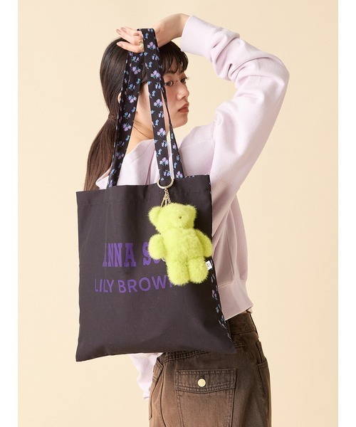 ANNA SUI（アナスイ）の「【LILY BROWN ×ANNA SUI】ロゴトートバック（トートバッグ・レディース・ブラック/ライトブルー/グリーン・FREE）」の5枚目の写真