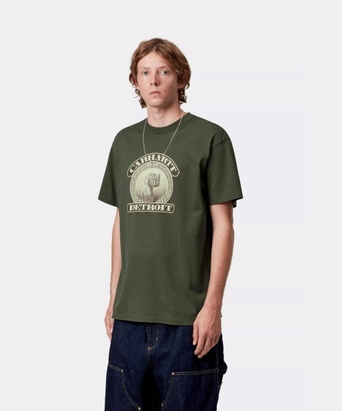 Carhartt WIP(カーハートダブリューアイピー)の「Carhartt WIP S/S COLD WORLD T-SHIRT(カーハートワークインプログレス ショートスリーブ コールドワールド Tシャツ)(Tシャツ/カットソー・メンズ・グリーン系/ピンク系・SMALL/MEDIUM/LARGE/X-LARGE)」の1枚目の写真