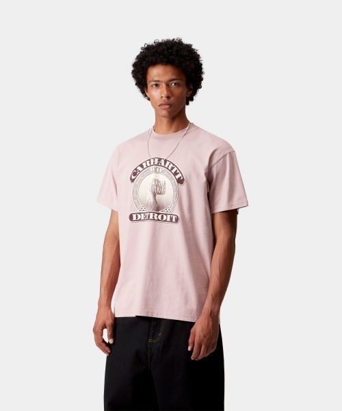 Carhartt WIP(カーハートダブリューアイピー)の「Carhartt WIP S/S COLD WORLD T-SHIRT(カーハートワークインプログレス ショートスリーブ コールドワールド Tシャツ)(Tシャツ/カットソー・メンズ・グリーン系/ピンク系・SMALL/MEDIUM/LARGE/X-LARGE)」の2枚目の写真