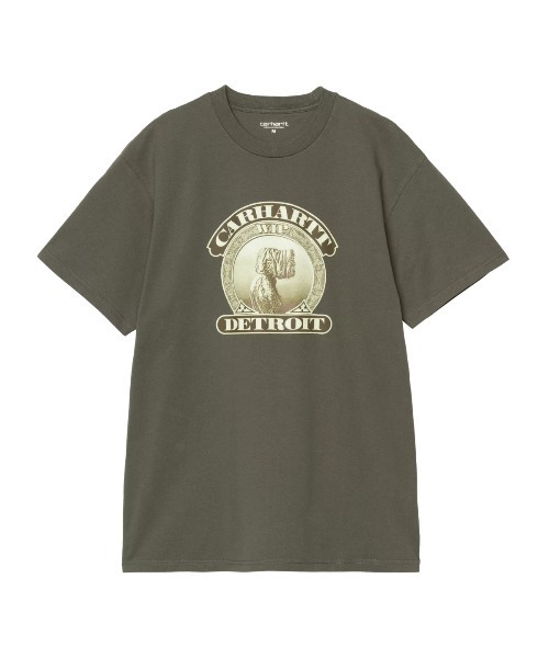Carhartt WIP(カーハートダブリューアイピー)の「Carhartt WIP S/S COLD WORLD T-SHIRT(カーハートワークインプログレス ショートスリーブ コールドワールド Tシャツ)(Tシャツ/カットソー・メンズ・グリーン系/ピンク系・SMALL/MEDIUM/LARGE/X-LARGE)」の3枚目の写真