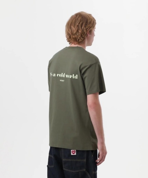 Carhartt WIP(カーハートダブリューアイピー)の「Carhartt WIP S/S COLD WORLD T-SHIRT(カーハートワークインプログレス ショートスリーブ コールドワールド Tシャツ)(Tシャツ/カットソー・メンズ・グリーン系/ピンク系・SMALL/MEDIUM/LARGE/X-LARGE)」の6枚目の写真