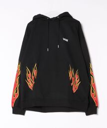 VANS | VANS ヴァンズ M Flames blow out HST スウェットプルオーバー 125K1034400 BLACK(スウェット)