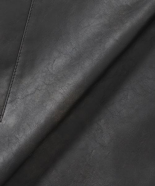 B.C STOCK（ベーセーストック）の「フェード加工 フェイクレザーカーコート（ライダースジャケット・メンズ・ブラック・LARGE/MEDIUM）」の3枚目の写真