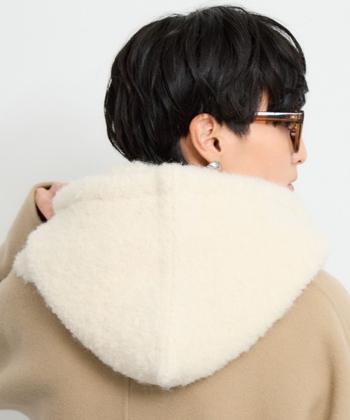 BARNYARDSTORM（バンヤードストーム）の「BARNYARDSTORM / フードツキスヌード（ネックウォーマー/スヌード・レディース・グレー/ホワイト/ベージュ・FREE）」の20枚目の写真