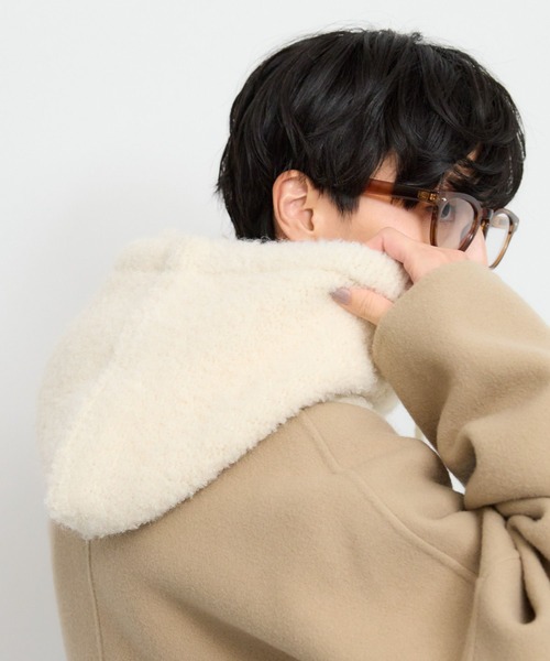 BARNYARDSTORM（バンヤードストーム）の「BARNYARDSTORM / フードツキスヌード（ネックウォーマー/スヌード・レディース・グレー/ホワイト/ベージュ・FREE）」の21枚目の写真