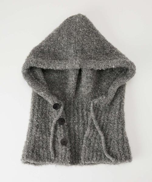 BARNYARDSTORM（バンヤードストーム）の「BARNYARDSTORM / フードツキスヌード（ネックウォーマー/スヌード・レディース・グレー/ホワイト/ベージュ・FREE）」の11枚目の写真