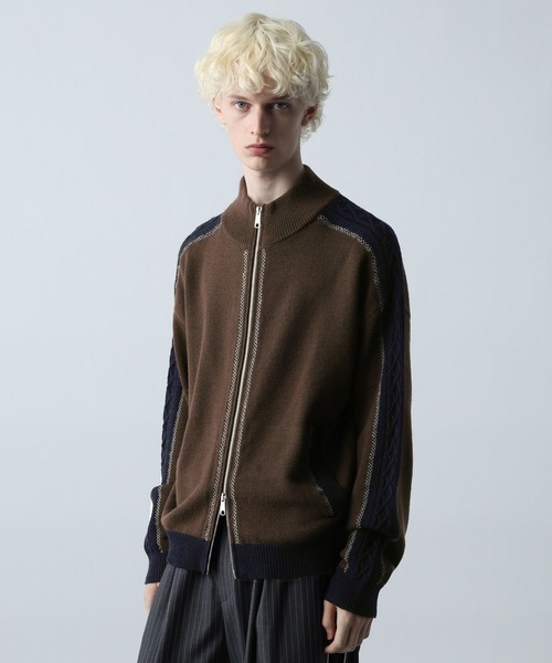 セール】ステッチライントラックニット(HARE)（カーディガン/ボレロ