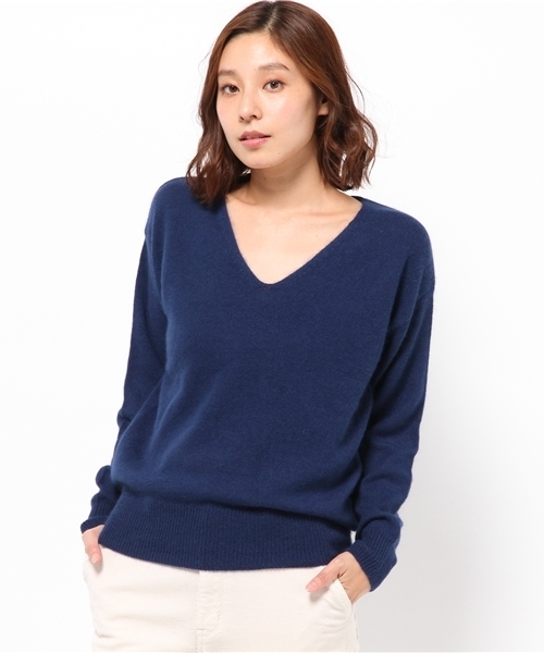 DouDou（ドゥドゥ）の「【DouDou】フェレットVネックニット（ニット/セーター・レディース・グレー/ラベンダー/ブラック/ネイビー・FREE）」の13枚目の写真