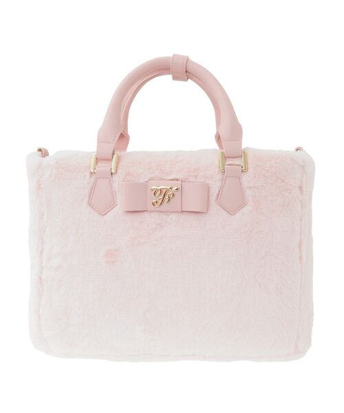 Maison de FLEUR（メゾンドフルール）の「フェイクファー中仕切りバッグ（ハンドバッグ・レディース・ピンク/ブルー/ホワイト・FREE）」の7枚目の写真