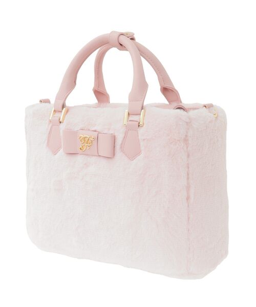 Maison de FLEUR（メゾンドフルール）の「フェイクファー中仕切りバッグ（ハンドバッグ・レディース・ピンク/ブルー/ホワイト・FREE）」の8枚目の写真