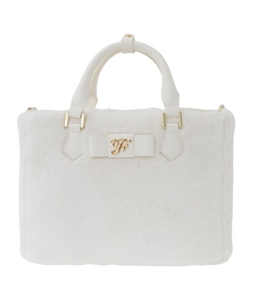 Maison de FLEUR（メゾンドフルール）の「フェイクファー中仕切りバッグ（ハンドバッグ・レディース・ピンク/ブルー/ホワイト・FREE）」の16枚目の写真