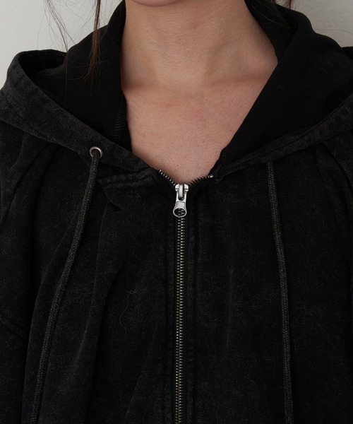 RAY CASSIN（レイカズン）の「ピグメントルーズスウェット / パーカー（パーカー・レディース・ブラック/ベージュ/ブラウン・FREE）」の16枚目の写真