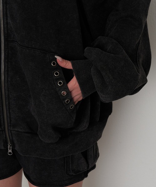 RAY CASSIN（レイカズン）の「ピグメントルーズスウェット / パーカー（パーカー・レディース・ブラック/ベージュ/ブラウン・FREE）」の17枚目の写真