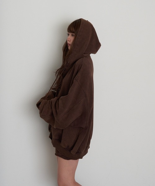 RAY CASSIN（レイカズン）の「ピグメントルーズスウェット / パーカー（パーカー・レディース・ブラック/ベージュ/ブラウン・FREE）」の20枚目の写真