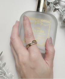 MAISON SELECT（メゾンセレクト）の「10D31-MZ ツイストクロスビジューリング 調整可能 フリーサイズ（リング）」