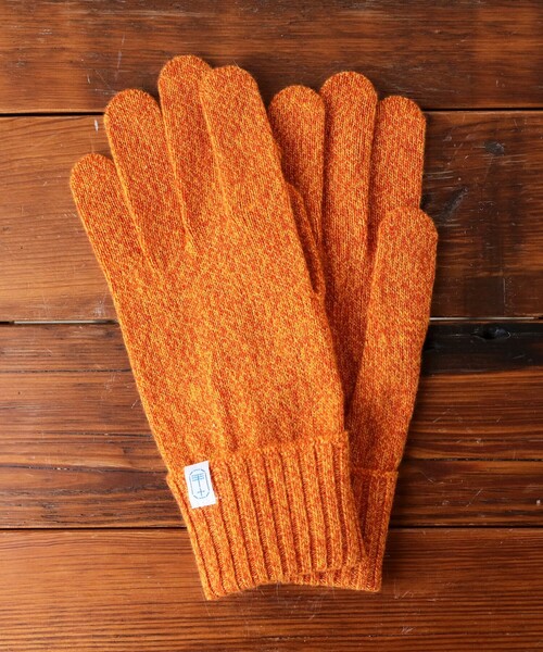 BEAMS JAPAN(ビームス ジャパン)の「【別注】tet. / 天竺 ミックス カシミヤ ミックスカラーグローブ Men(手袋・レディース・オレンジ・ONE SIZE)」の1枚目の写真