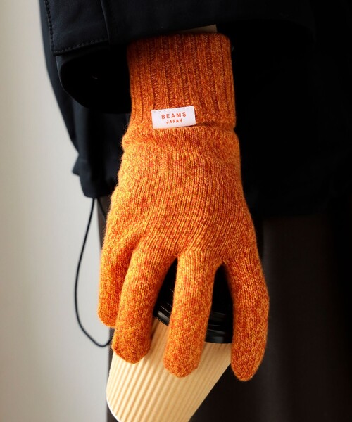 BEAMS JAPAN(ビームス ジャパン)の「【別注】tet. / 天竺 ミックス カシミヤ ミックスカラーグローブ Men(手袋・レディース・オレンジ・ONE SIZE)」の5枚目の写真