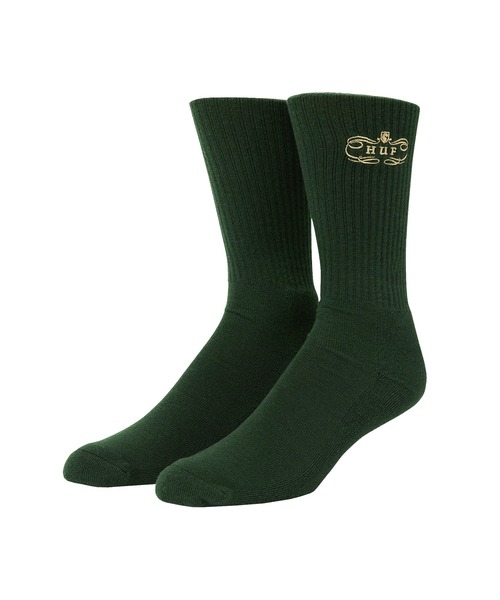 HUF(ハフ)の「WORLDWIDE CLOTHIERS SOCKS(ソックス/靴下・メンズ・グリーン/ホワイト・O/S)」の2枚目の写真