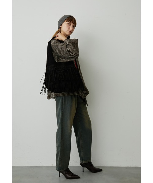 uyu.(ウユ)の「スエードフリンジトライアングルトートバッグ(トートバッグ・レディース・ブラック/ブラウン/キャメル・FREE)」の15枚目の写真