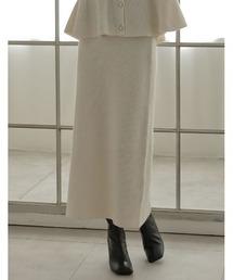 [MEISM by Re:EDIT][2025AW COLLECTION][低身長サイズ有]畦編みラメニットナロースカート