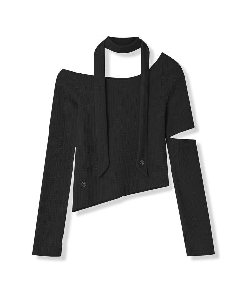 AVANDRESS(アバンドレス )の「Bonnie Off-shoulder Scarf T-shirt - 5COL(Tシャツ/カットソー・レディース・ブラック/アイボリー/グレー/ラベンダー/チャコール・MEDIUM/SMALL)」の11枚目の写真