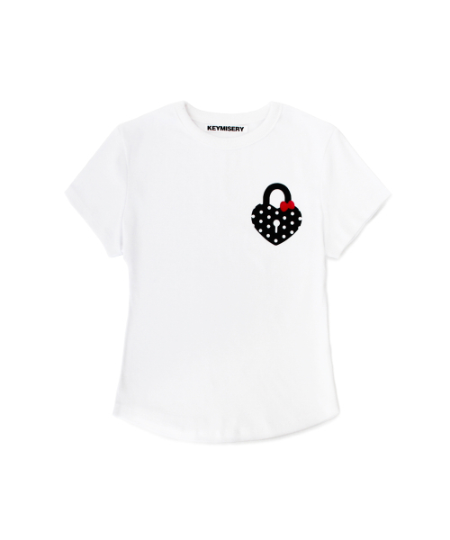 KEYMISERY(キーミザリー)の「ハートラックドットクロップTシャツ(ホワイト)(Tシャツ/カットソー・レディース・その他・FREE)」の1枚目の写真