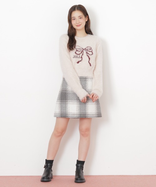 JILL by JILL STUART（ジルバイジルスチュアート）の「◇フェザーリボンジャガードニット（ニット/セーター・レディース・ブラック/ホワイト/ピンク・FREE）」の19枚目の写真