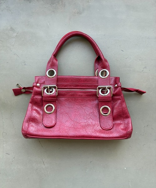 SHAGGIE（シャギー）の「ダブルハンドルアイレットミニボストンバッグ（ボストンバッグ・レディース・レッド/ブラウン/ブラック・FREE）」の13枚目の写真