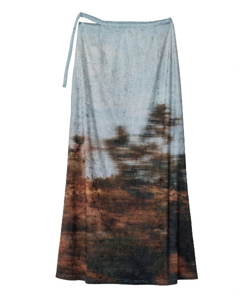 Ameri(アメリ)の「UND LANDSCAPE PRINT WAIST SLIT SKIRT(スカート・レディース・パープル/グリーン/ブルー・SMALL/MEDIUM)」の20枚目の写真
