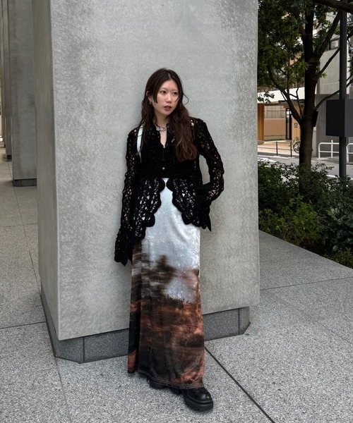 セール】UND LANDSCAPE PRINT WAIST SLIT SKIRT（スカート）｜Ameri