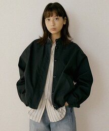LINGSEOUL（リングソウル）の「soft shirring blouson jacket-deep navy（MA-1）」