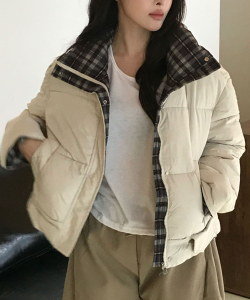 naptime チェック中綿ジャケット　アイボリー NAPTIME チェック中綿ジャケット Mサイズ アイボリー - メルカリ