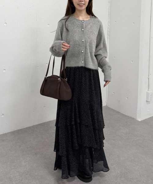 archives(アルシーヴ)の「ドットアソートフリルティアードスカート(スカート・レディース・ホワイト×ブラウン/アイボリー/ホワイト×ブラック/ブラック・MEDIUM)」の17枚目の写真