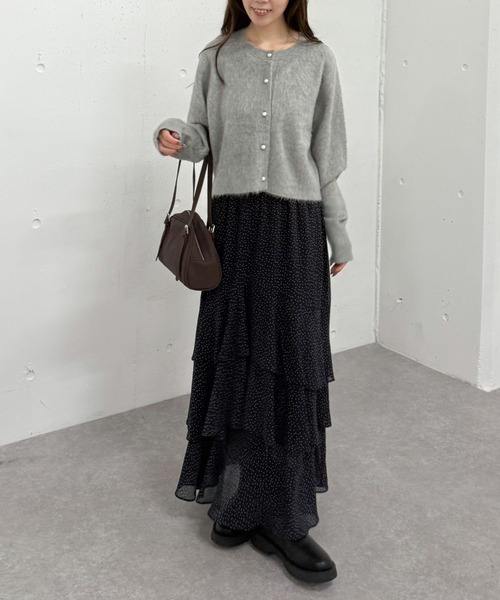 archives(アルシーヴ)の「ドットアソートフリルティアードスカート(スカート・レディース・ホワイト×ブラウン/アイボリー/ホワイト×ブラック/ブラック・MEDIUM)」の18枚目の写真