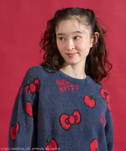 セール】SANRIO/サンリオ 「HELLO KITTY」 シャギー リボン 総柄