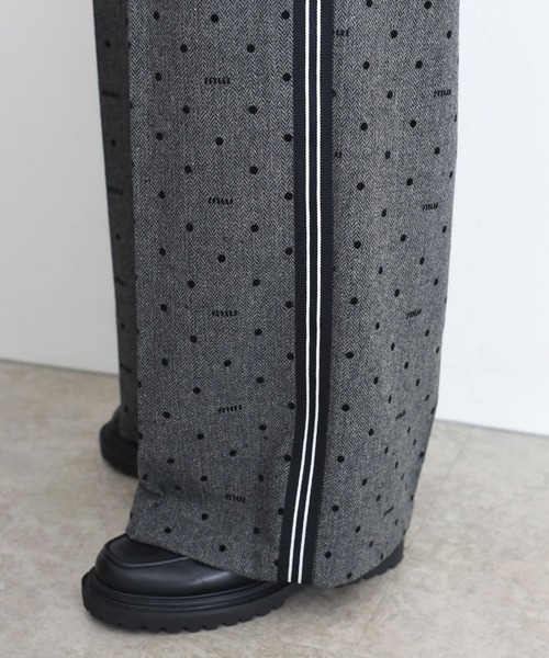 ドットフロッキーサイドラインパンツ Eimee Law│Eimee Law & LHELBIE