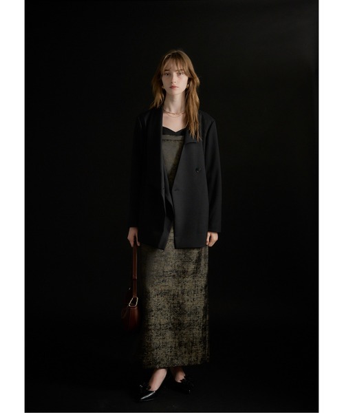 LE'RURE（リルアー）の「Irregular collar design jacket（テーラードジャケット・レディース・ベージュ/ブラック/グレー・SMALL/MEDIUM）」の4枚目の写真
