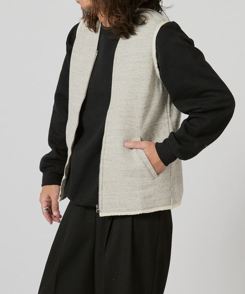 FLISTFIA(フリストフィア)の「FLISTFIA Zip Veat / ZV01016 秋服 冬服(ベスト・メンズ・モカ/ヘザーグレー・3/2/4)」の2枚目の写真