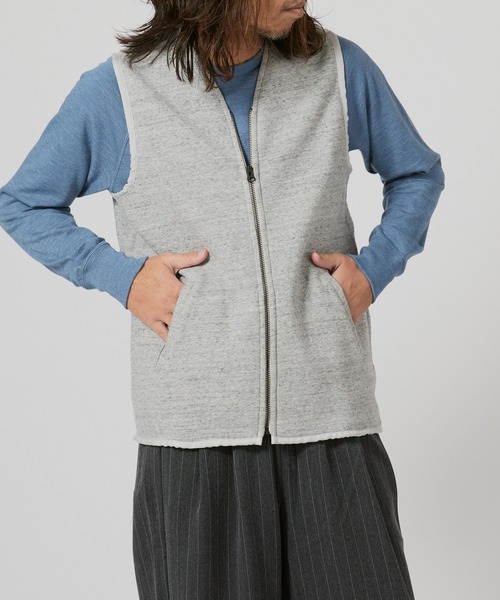 FLISTFIA(フリストフィア)の「FLISTFIA Zip Veat / ZV01016 秋服 冬服(ベスト・メンズ・モカ/ヘザーグレー・3/2/4)」の3枚目の写真