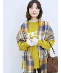 Samansa Mos2 blue | ロゴニットプルオーバー(ニット/セーター)